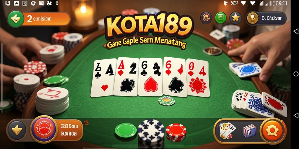 Tampilan screenshot KOTA189 menampilkan pemain sedang menikmati permainan Gaple.