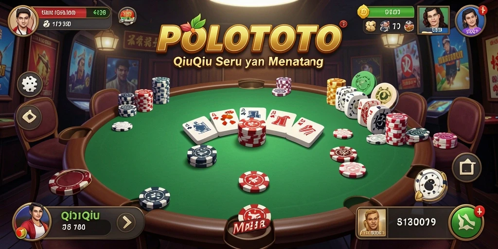 Screenshot utama POLOTOTO menampilkan gameplay seru QiuQiu.