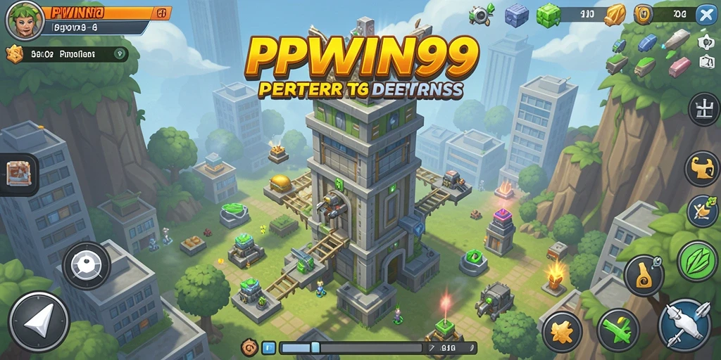 Tangkapan layar gameplay PPWIN99 menunjukkan pertahanan menara yang strategis.