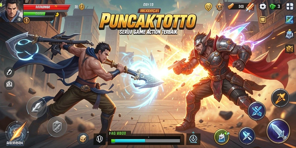 Screenshot PUNCAKTOTO menampilkan aksi bertarung yang mendebarkan.
